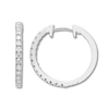 Thumbnail Image 1 of Previously Owned Diamond Hoop Earrings 1/2 carat tw Round 10K White Gold