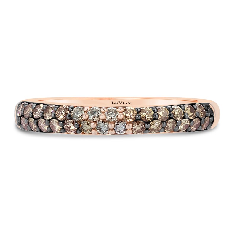 Main Image 4 of Previously Owned Le Vian Chocolate Ombre Ring 1/2 ct tw Diamonds 14K Strawberry Gold