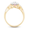 Thumbnail Image 2 of Previously Owned Diamond & Natural Pink Sapphire Promise Ring 3/8 ct tw Round 10K Two-Tone Gold