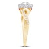 Thumbnail Image 3 of Previously Owned Diamond & Natural Pink Sapphire Promise Ring 3/8 ct tw Round 10K Two-Tone Gold