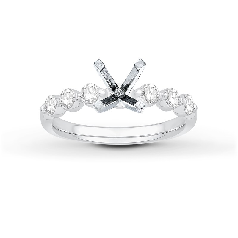 Main Image 1 of Previously Owned Diamond Engagement Ring Setting 1/2 ct tw Round Platinum