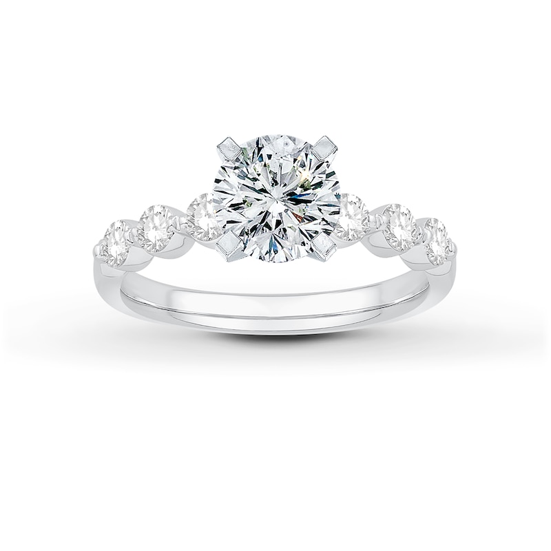 Main Image 3 of Previously Owned Diamond Engagement Ring Setting 1/2 ct tw Round Platinum
