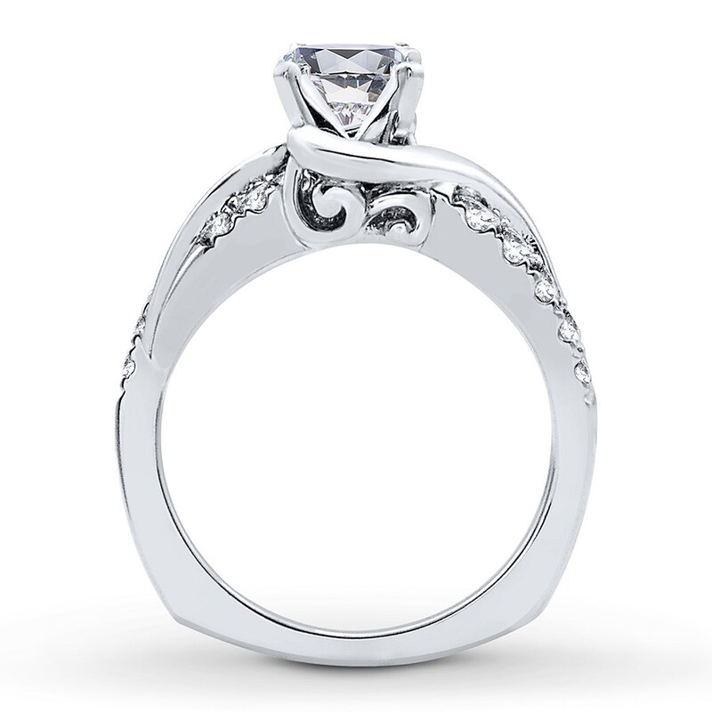 Main Image 2 of Previously Owned Diamond Ring Setting 1/2 ct tw Round 18K White Gold