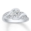 Thumbnail Image 3 of Previously Owned Diamond Ring Setting 1/2 ct tw Round 18K White Gold