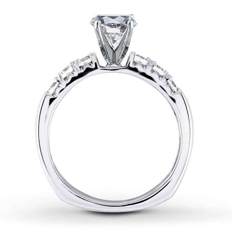 Main Image 2 of Previously Owned Diamond Engagement Ring Setting 3/8 ct tw Round 18K White Gold
