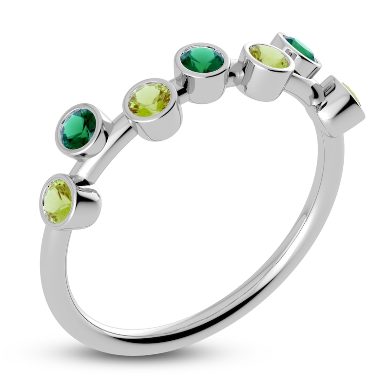 Main Image 2 of Juliette Maison Natural Emerald & Natural Peridot Ring 10K White Gold