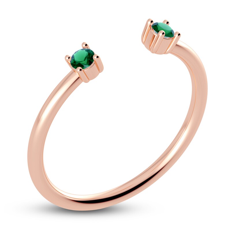 Main Image 2 of Juliette Maison Natural Emerald Cuff Ring 10K Rose Gold
