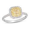 Thumbnail Image 1 of Previously Owned Le Vian Sunny Yellow Diamond Ring 5/8 ct tw Cushion/Round-cut 14K Two-Tone Gold