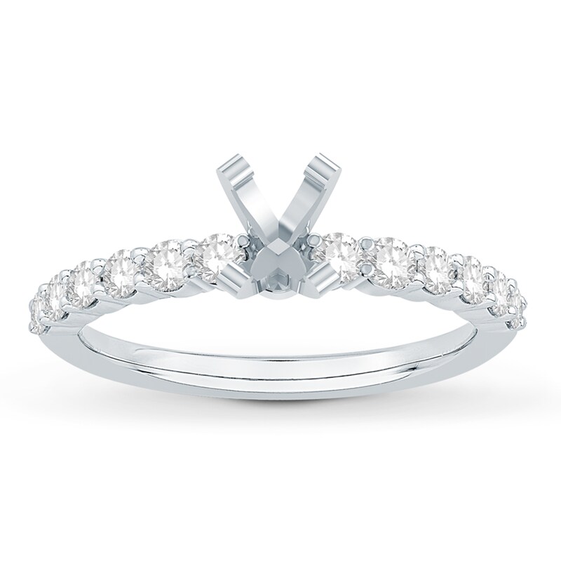 Main Image 1 of Previously Owned Diamond Ring Setting 1/2 ct tw Round 14K White Gold