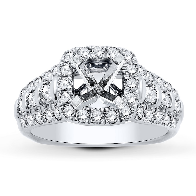 Main Image 1 of Previously Owned Hearts Desire Diamond Engagement Ring Setting 1-1/4 ct tw Round 18K White Gold