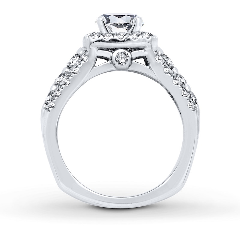 Main Image 2 of Previously Owned Hearts Desire Diamond Engagement Ring Setting 1-1/4 ct tw Round 18K White Gold