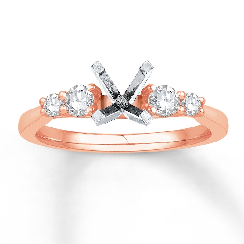 Main Image 1 of Previously Owned Diamond Ring Setting 3/8 carat tw Round 14K Rose Gold