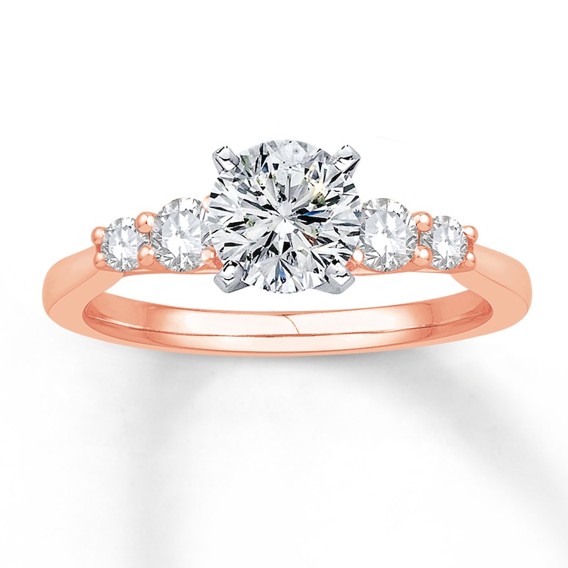 Main Image 2 of Previously Owned Diamond Ring Setting 3/8 carat tw Round 14K Rose Gold