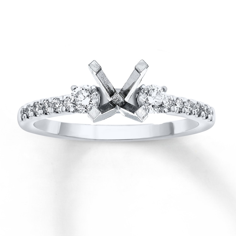 Main Image 1 of Previously Owned Diamond Engagement Ring Setting 1/3 ct tw Round 14K White Gold