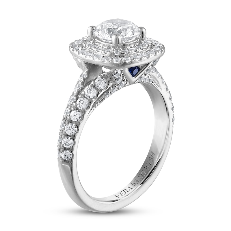 Main Image 2 of Previously Owned Vera Wang WISH Diamond Engagement Ring 1-1/2 ct tw Round 14K White Gold