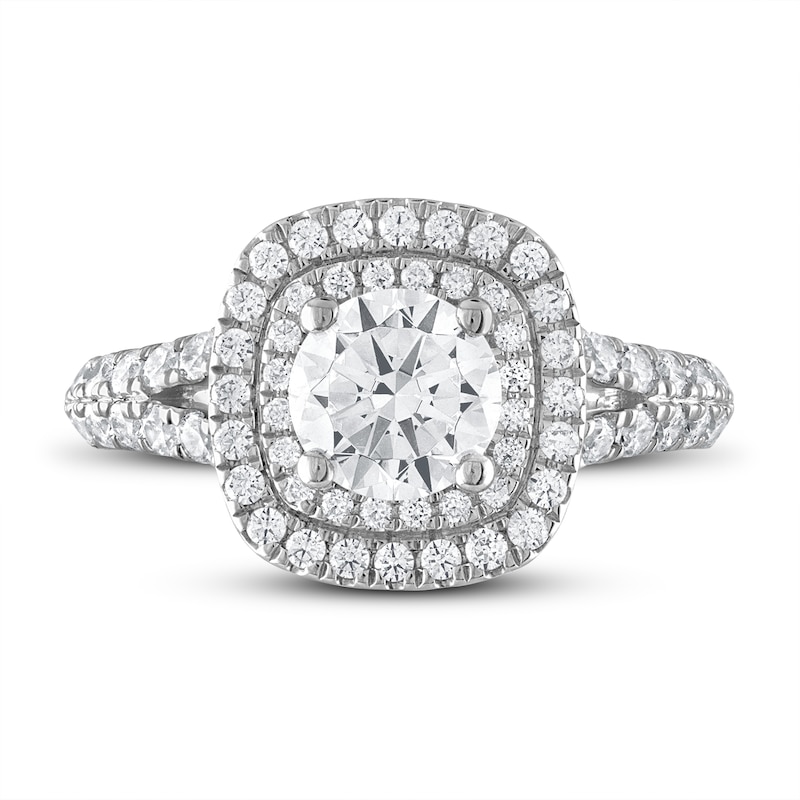 Main Image 3 of Previously Owned Vera Wang WISH Diamond Engagement Ring 1-1/2 ct tw Round 14K White Gold