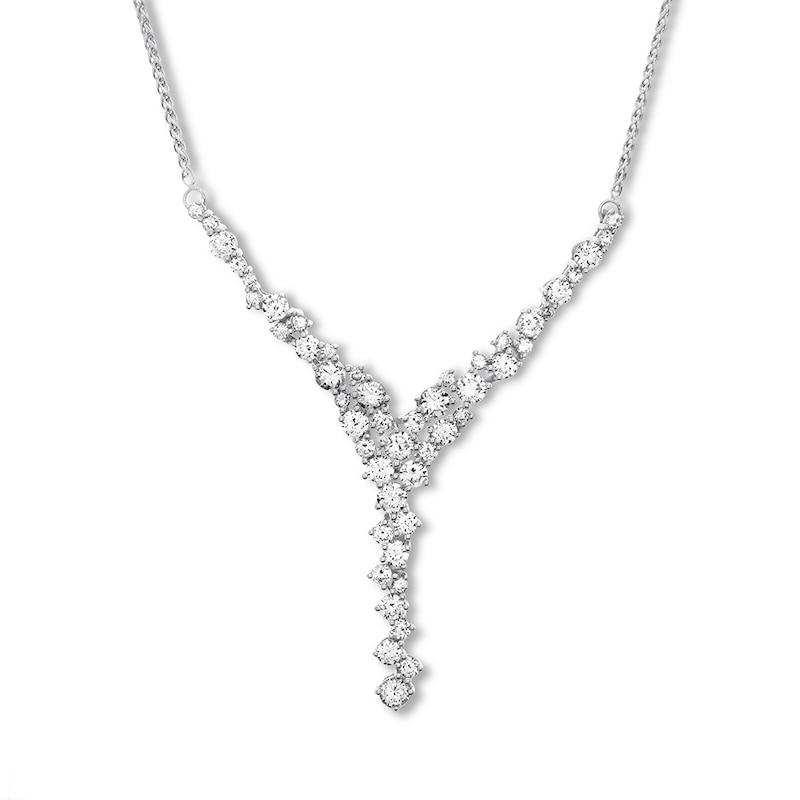 Main Image 1 of Previously Owned Diamond Necklace 2-1/2 ct tw Round 14K White Gold