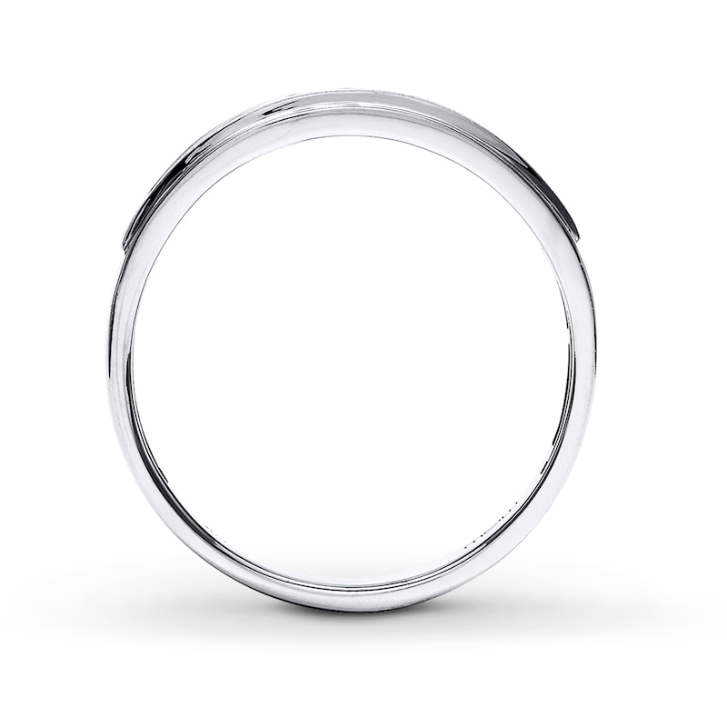 Main Image 2 of Previously Owned Men's Diamond Band 1/4 ct tw Round-cut 10K White Gold