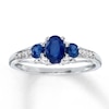 Thumbnail Image 1 of Previously Owned Natural Sapphire Ring with Diamonds 10K White Gold