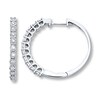 Thumbnail Image 1 of Previously Owned Diamond Hoop Earrings 1/2 ct tw Round-cut 10K White Gold