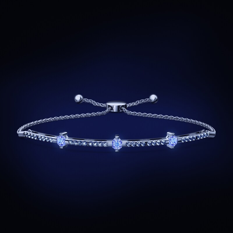 Previously Owned Certified Diamond Bolo Bracelet 3/4 ct tw Round 14K White Gold