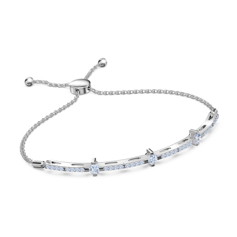 Previously Owned Certified Diamond Bolo Bracelet 3/4 ct tw Round 14K White Gold