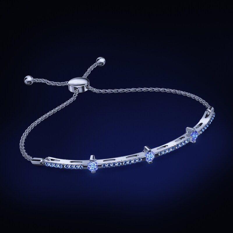 Previously Owned Certified Diamond Bolo Bracelet 3/4 ct tw Round 14K White Gold