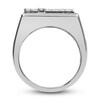 Thumbnail Image 3 of Men's Black& White Diamond Cross Ring 1-1/2 ct tw Round 10K White Gold