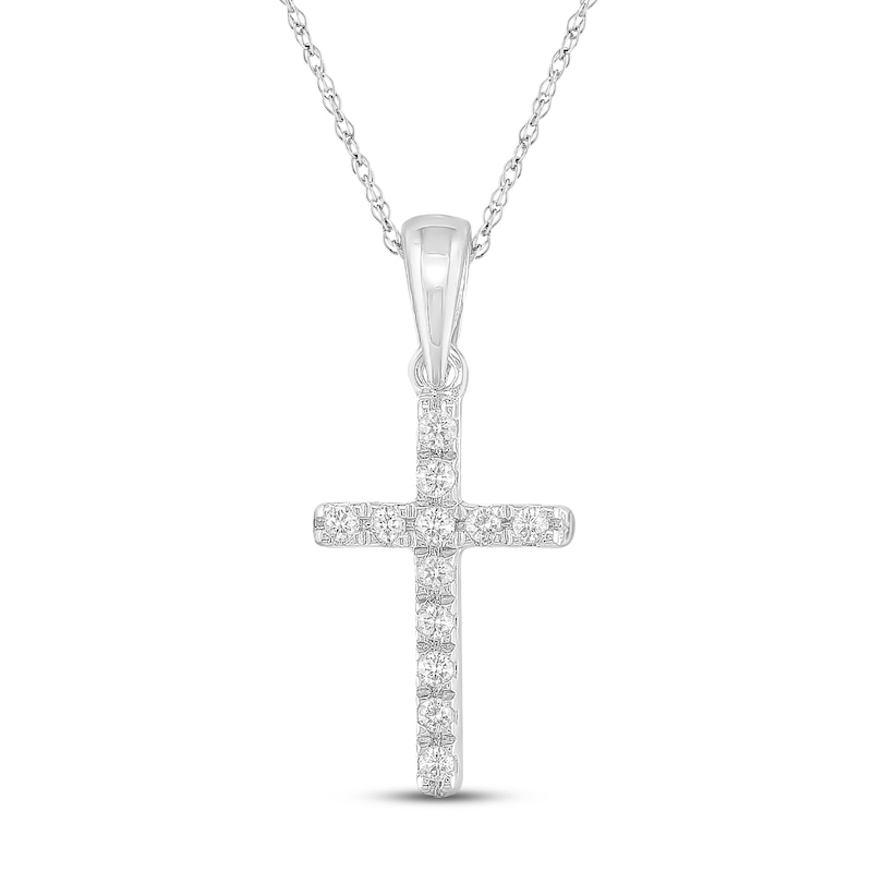 Main Image 1 of Previously Owned Diamond Necklace 1/15 ct tw Round 10K White Gold