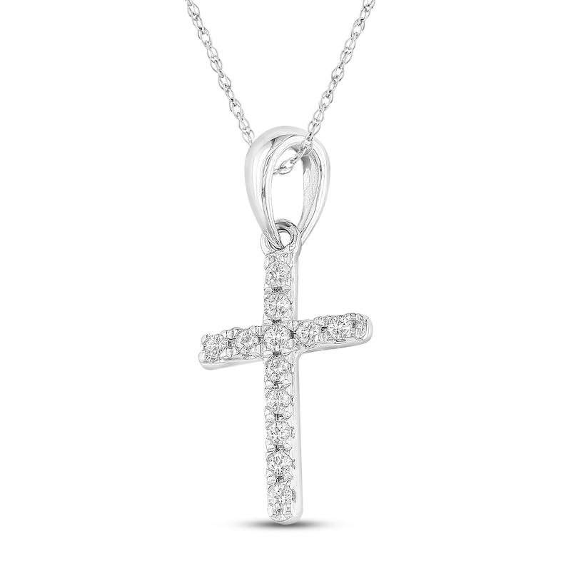 Main Image 2 of Previously Owned Diamond Necklace 1/15 ct tw Round 10K White Gold