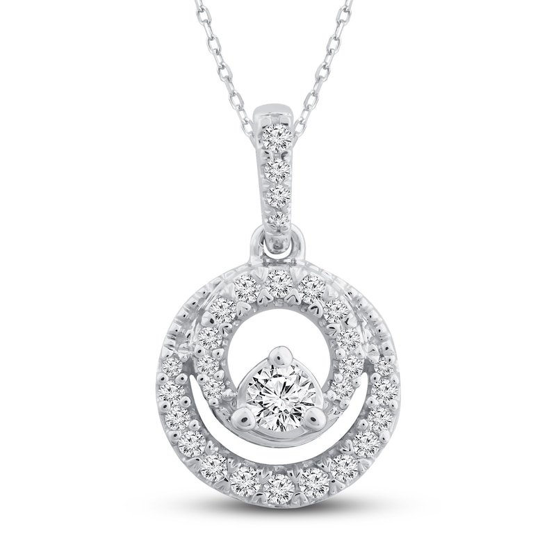 Main Image 1 of Previously Owned  Diamond Necklace 1/5 ct tw Round 10K White Gold