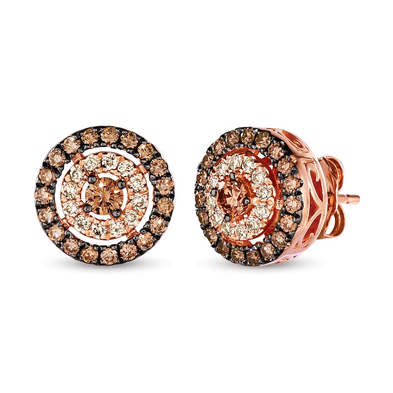 Main Image 1 of Previously Owned Le Vian Diamond Earrings 5/8 ct tw Round 14K Strawberry Gold