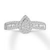 Thumbnail Image 1 of Previously Owned Diamond Promise Ring 1/3 ct tw Round/Baguette 10K White Gold