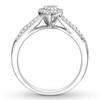 Thumbnail Image 2 of Previously Owned Diamond Promise Ring 1/3 ct tw Round/Baguette 10K White Gold