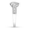Thumbnail Image 3 of Previously Owned Diamond Promise Ring 1/3 ct tw Round/Baguette 10K White Gold