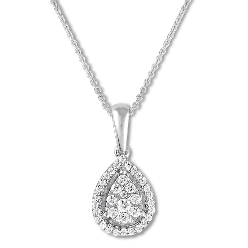 Main Image 1 of Previously Owned Diamond Editions Necklace 1/4 carat tw 10K White Gold 18" Adj.