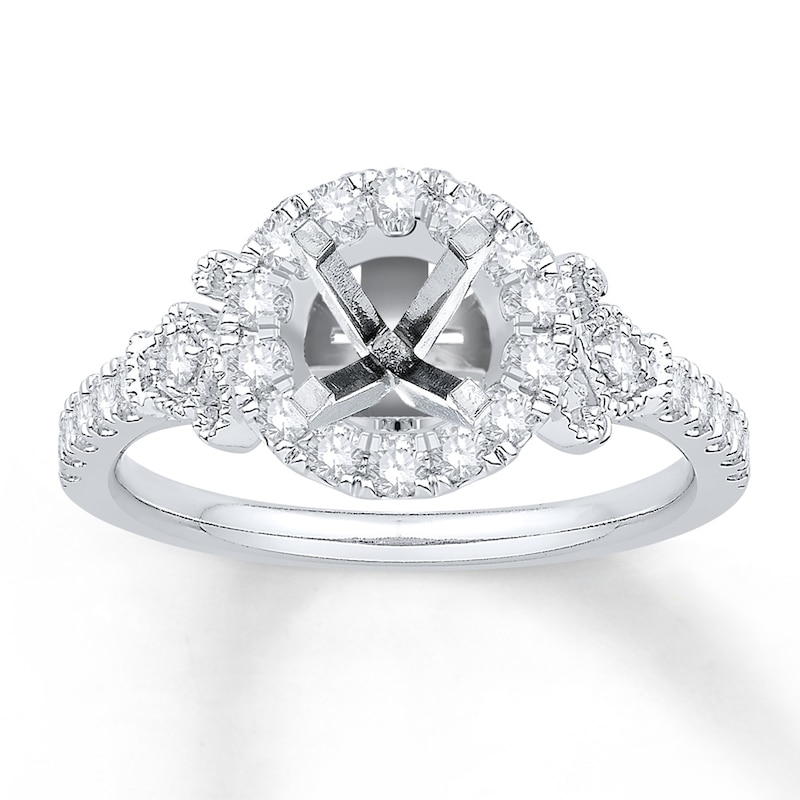 Main Image 1 of Previously Owned Diamond Engagement Ring Setting 1/2 ct tw Round 14K White Gold