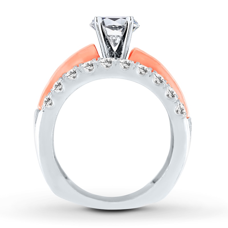 Main Image 2 of Previously Owned Diamond Engagement Ring Setting 2-1/4 ct tw Round 18K Two-Tone Gold