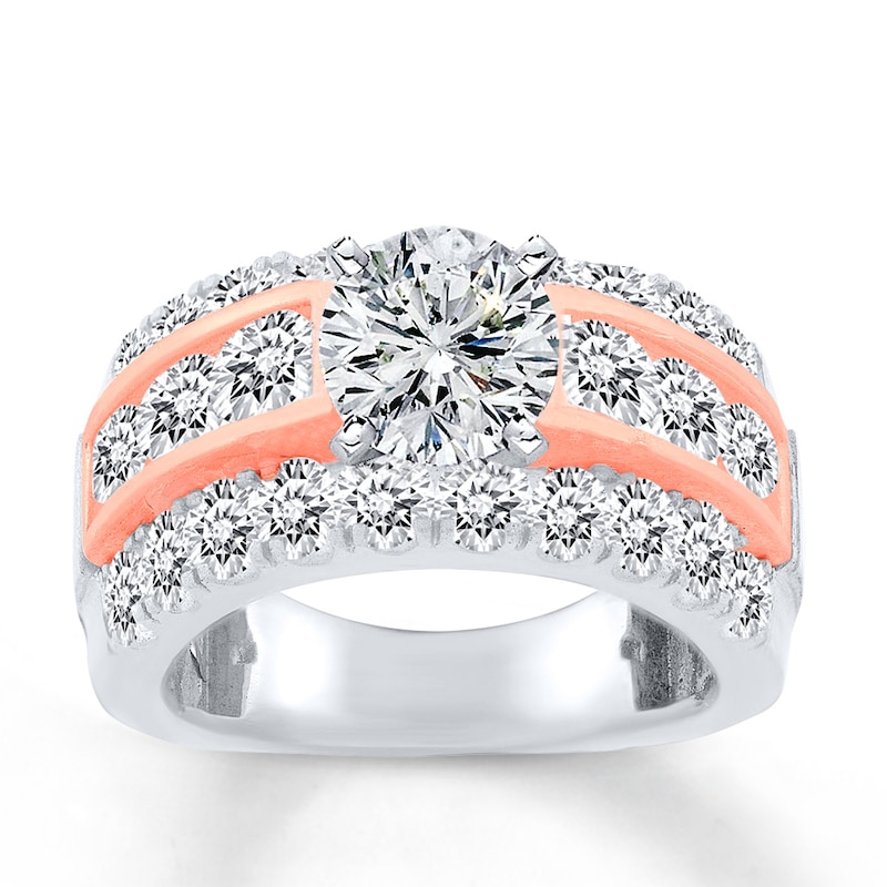 Main Image 3 of Previously Owned Diamond Engagement Ring Setting 2-1/4 ct tw Round 18K Two-Tone Gold