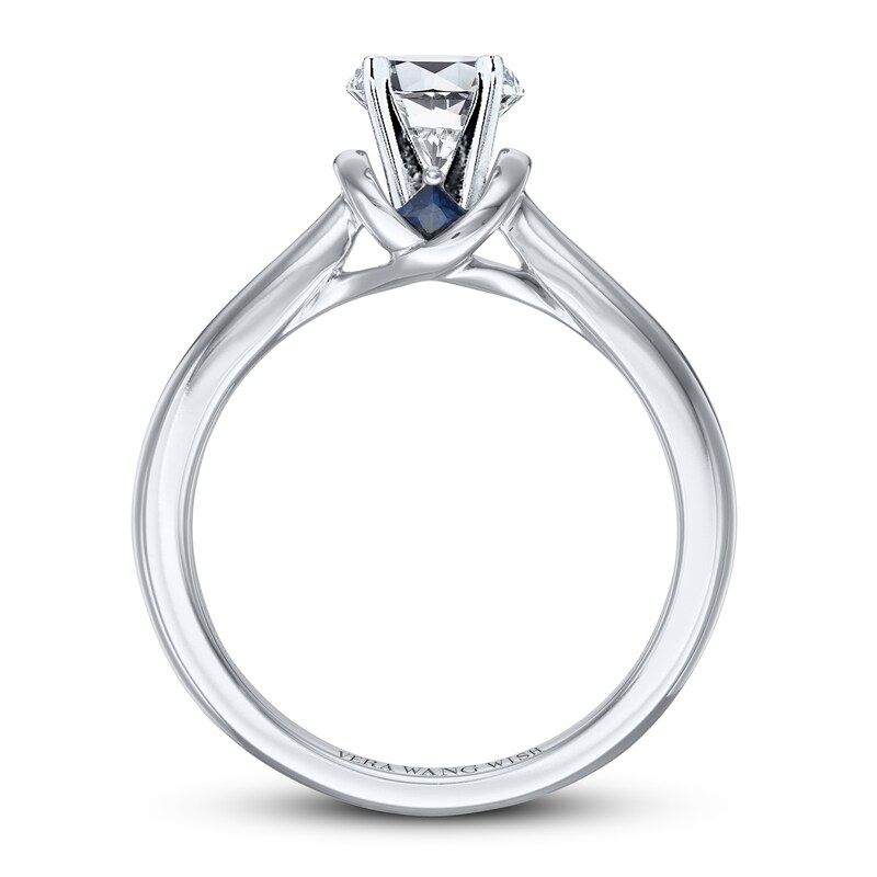 Main Image 4 of Previously Owned Vera Wang WISH Ring Setting Natural Sapphires 14K White Gold
