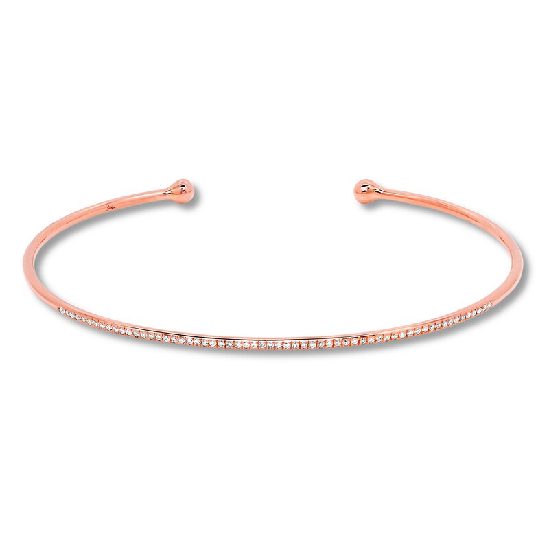 Previously Owned Shy Creation Cuff Bangle 1/6 ct tw Diamonds 14K Rose Gold SC55001307