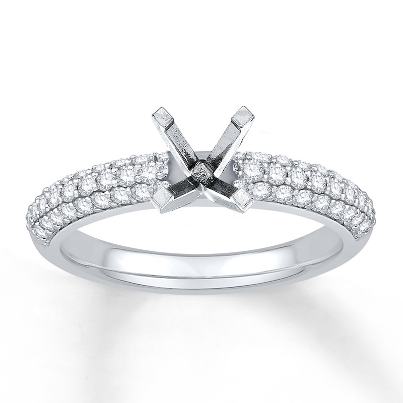 Main Image 1 of Previously Owned Colorless Diamond Ring Setting 1/2 ct tw Round 14K White Gold