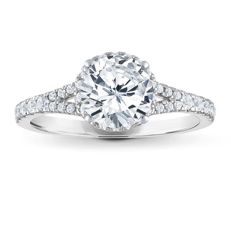 Main Image 3 of Previously Owned Vera Wang WISH Diamond Engagement Ring Setting 3/8 ct tw Round 14K White Gold