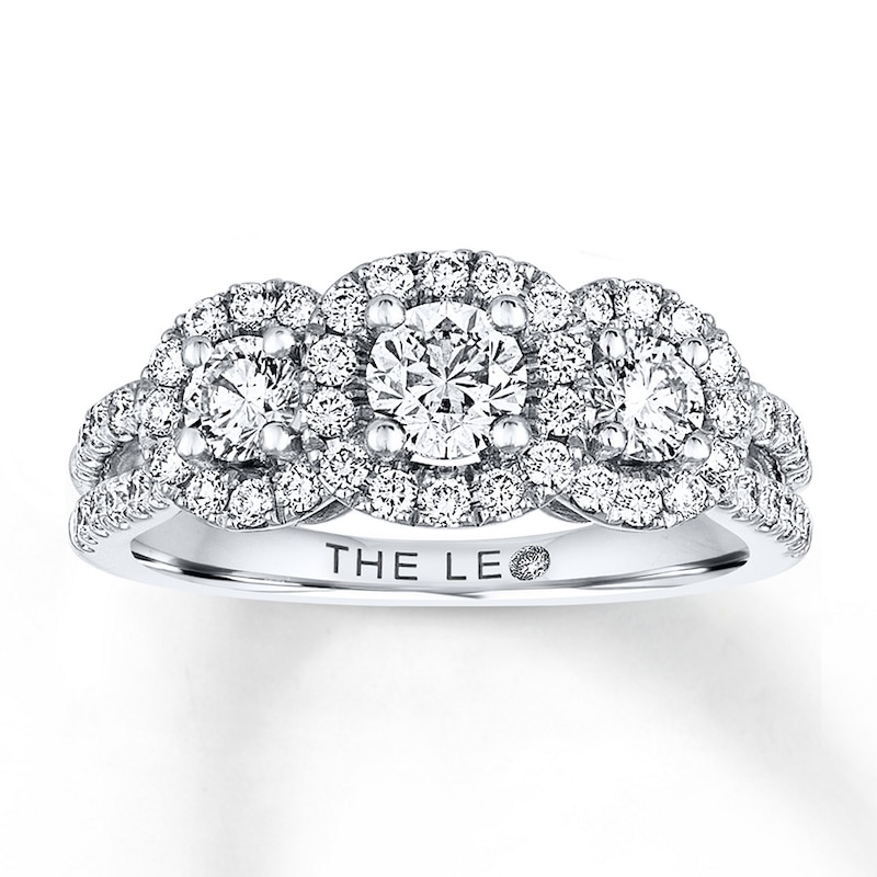 Main Image 1 of Previously Owned Leo Diamond Ring 1-1/5 ct tw Round 14K White Gold