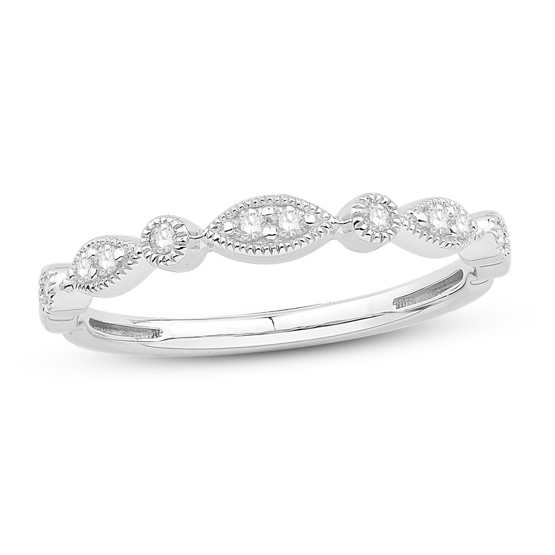 Main Image 1 of Previously Owned Diamond Anniversary Band 1/10 ct tw Round-cut 10K White Gold