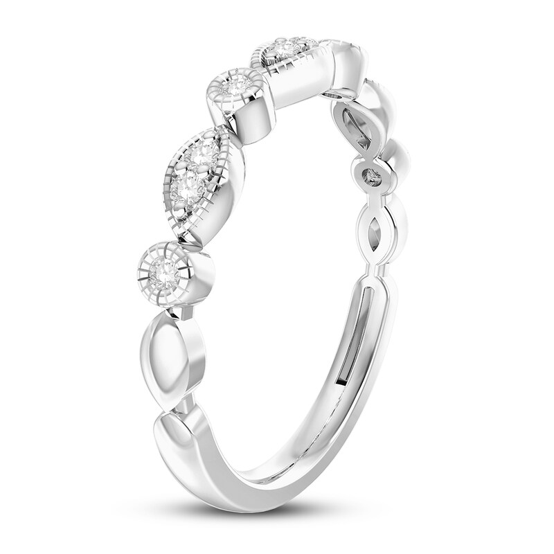 Main Image 2 of Previously Owned Diamond Anniversary Band 1/10 ct tw Round-cut 10K White Gold