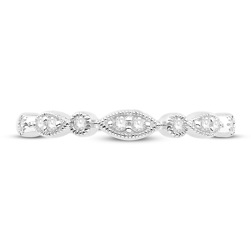Main Image 3 of Previously Owned Diamond Anniversary Band 1/10 ct tw Round-cut 10K White Gold