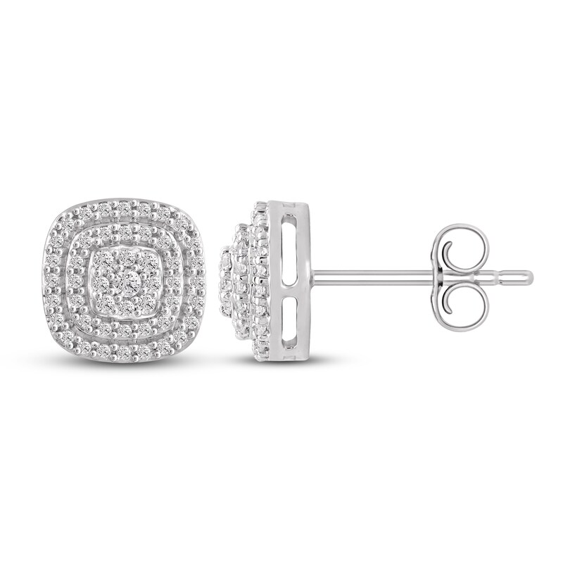 Main Image 1 of Previously Owned Diamond Stud Earrings 1/4 ct tw Round 10K White Gold