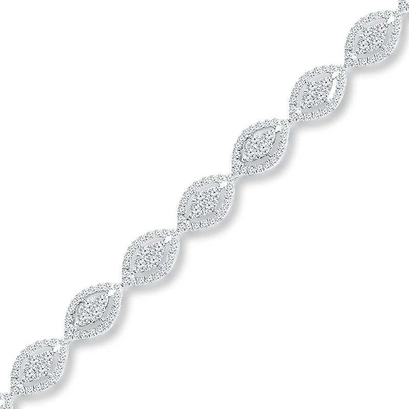 Main Image 1 of Previously Owned Diamond Bracelet 2-1/4 ct tw Round-cut 14K White Gold
