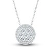 Thumbnail Image 1 of Previously Owned Diamond Pendant Necklace 1/2 ct tw Round 10K White Gold 18"